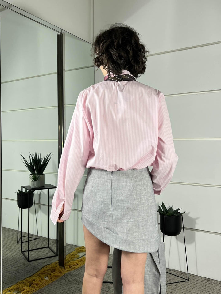 minigonna asimmetrica grigio melange chiaro TAB1336GRIGIO MELANGE CHIARO VICOLO