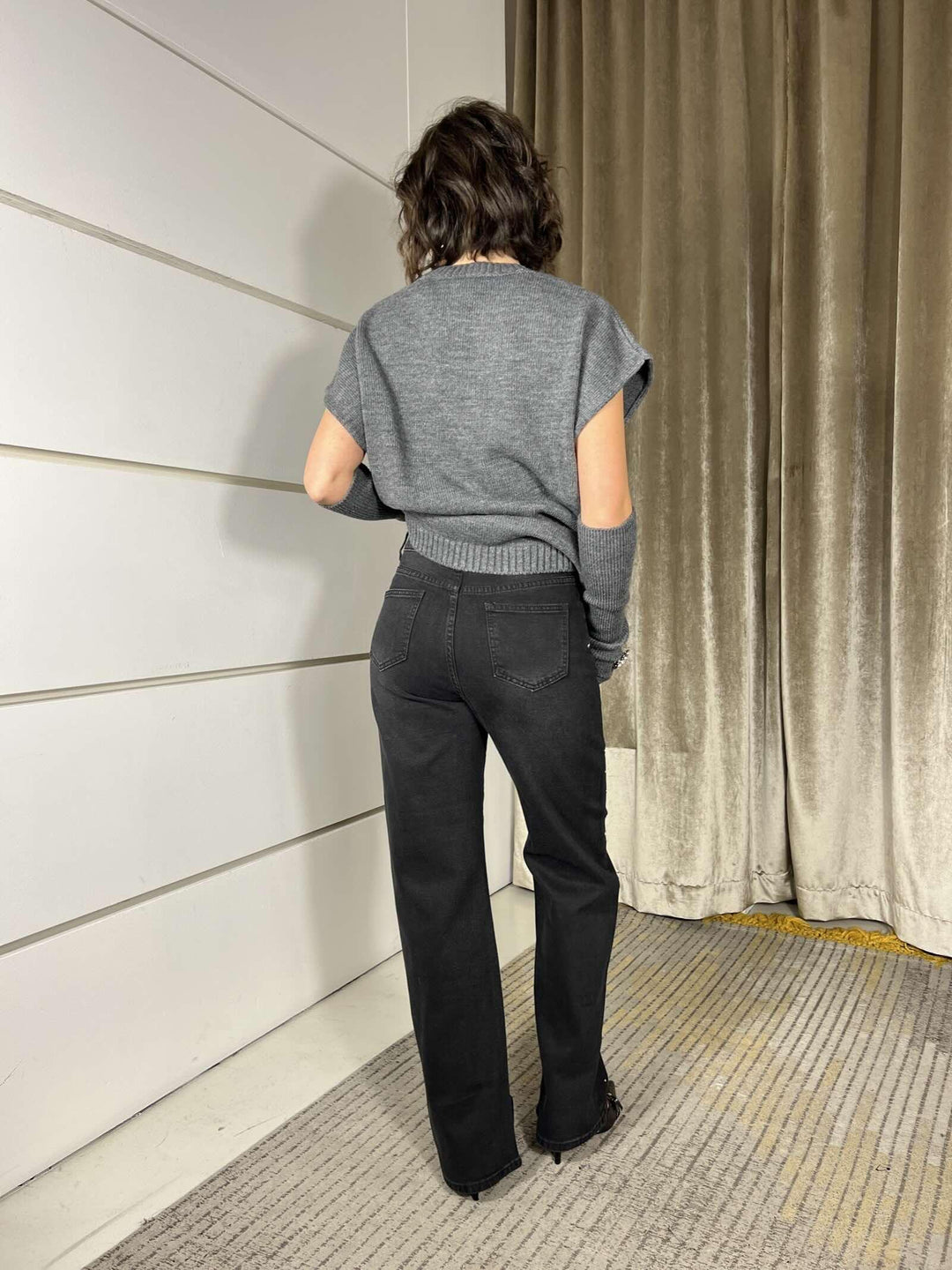 jeans con borchie straight nero D01E0946NERO PHILIA LOFT