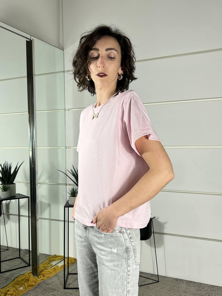 t-shirt girocollo con spalline TS26SGI40ROSA TWO WAY
